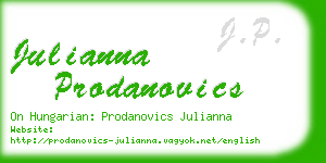 julianna prodanovics business card